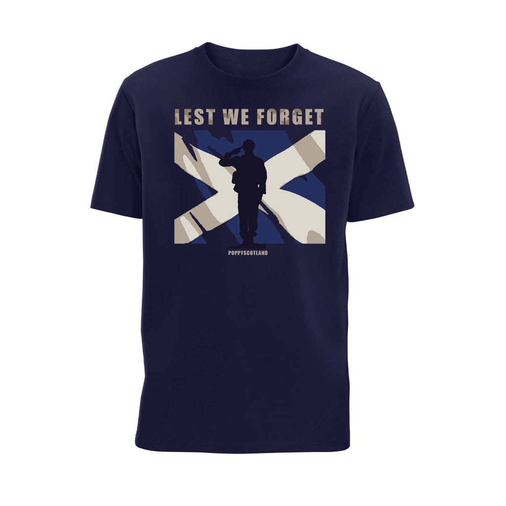 Saltire Lest We Forget T-Shirt | Navy | Poppyscotland