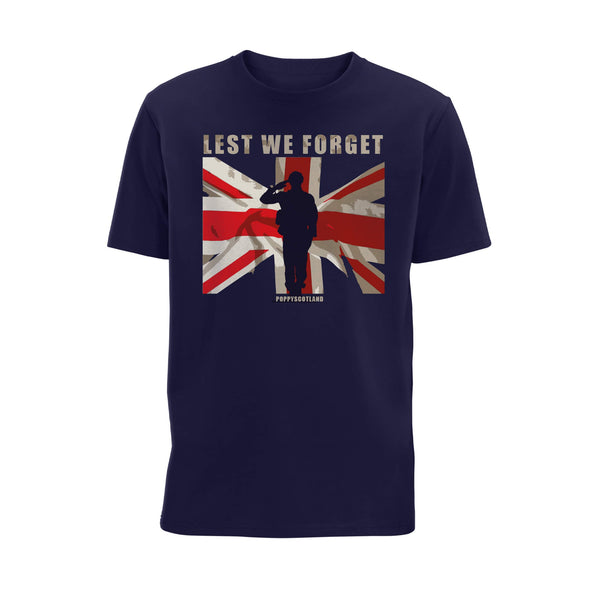 Union Jack Lest We Forget T-Shirt | Navy | Poppyscotland