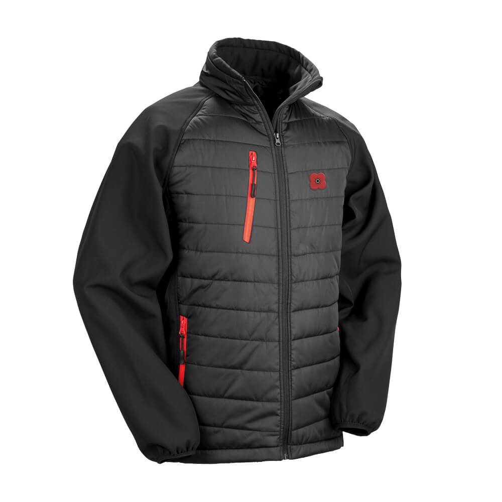 poppyscotland black padded softshell jacket