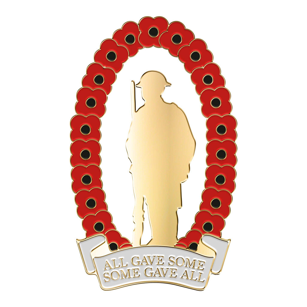 All Gave Some, Some Gave All Soldier Wreath Pin Badge - Poppyscotland