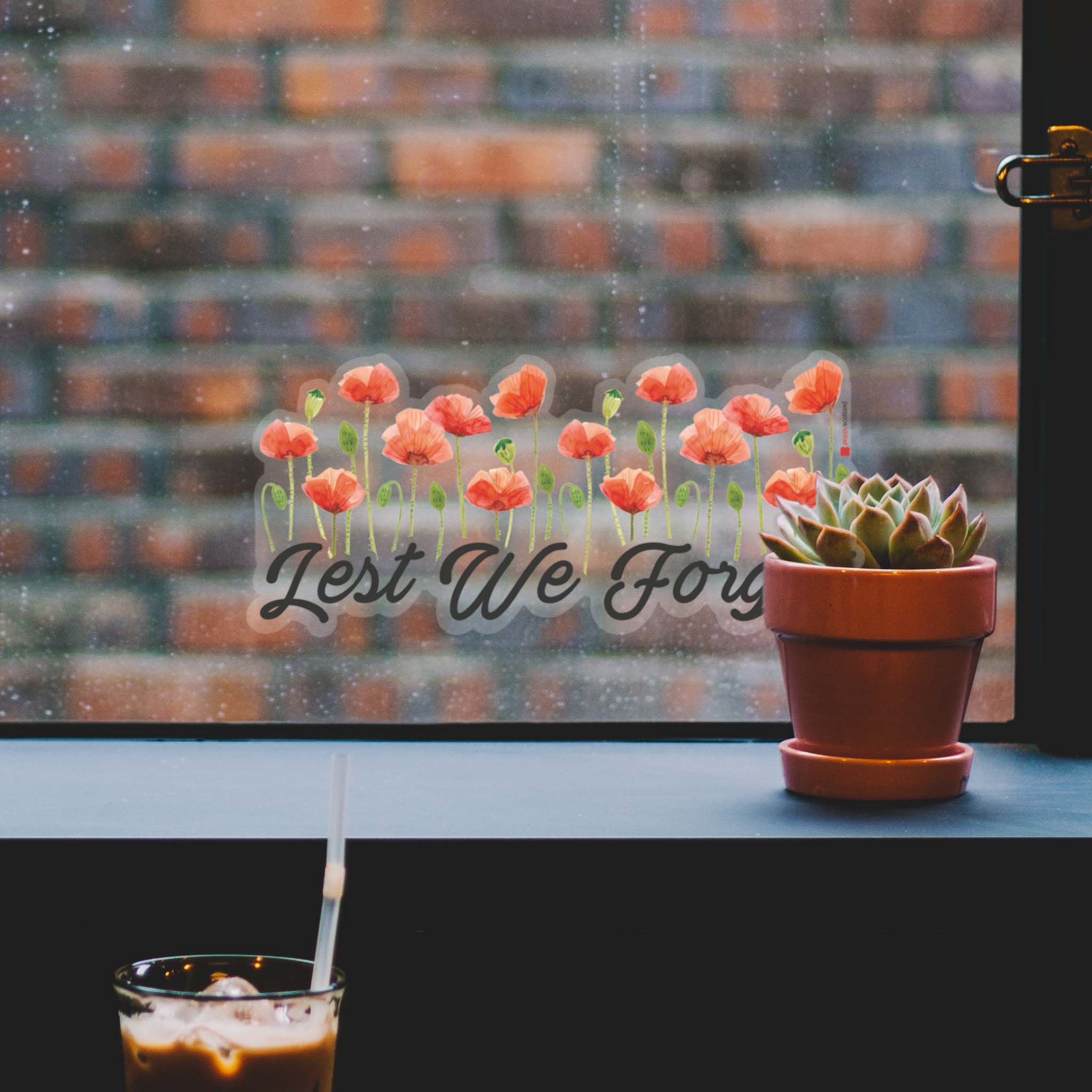 Poppyscotland Lest We Poppies Window Decal