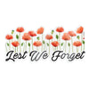 Poppyscotland Lest We Forget Window Decal with watercolour poppies